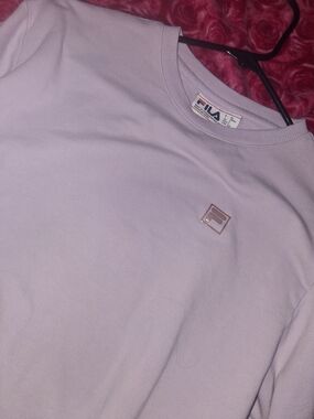 FILA Crewneck Sweatshirt With Pockets- Light Lavender